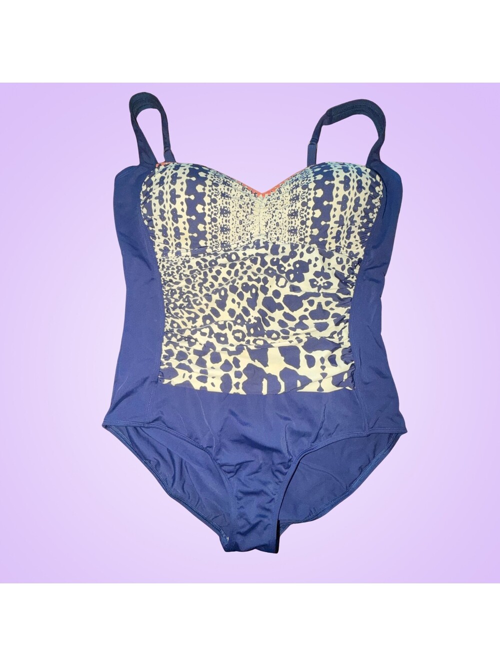 Rose Marie Reid Plus Size 18 Blue Animal Print One Piece Swimsuit